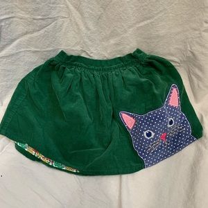 Mini Boden Green Cat Skirt